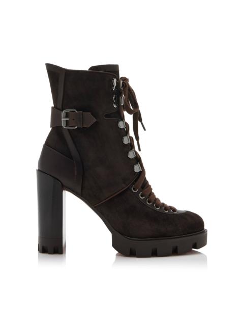 Christian Louboutin New Macademia 100mm Leather Ankle Boots brown