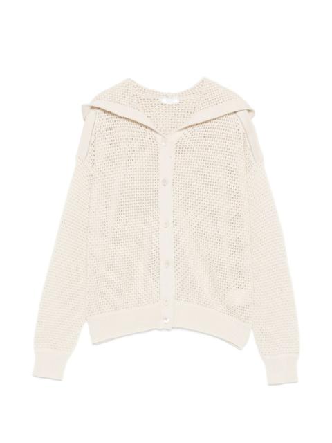 PESERICO open-knit hooded cardigan