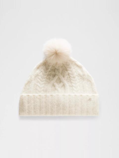 lululemon Women's Alpaca Wool-Blend Cable-Knit Pom Beanie