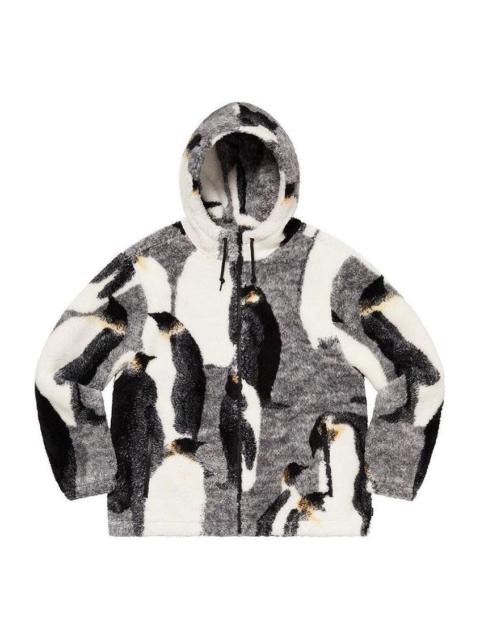 Supreme Supreme Penguins Hooded Fleece Jacket 'White Black Grey' SUP-FW20-083