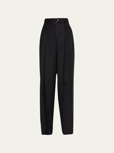 Pleated D-Ring Tailored Pants