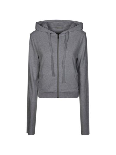 entire studios zip-up cropped cotton hoodie