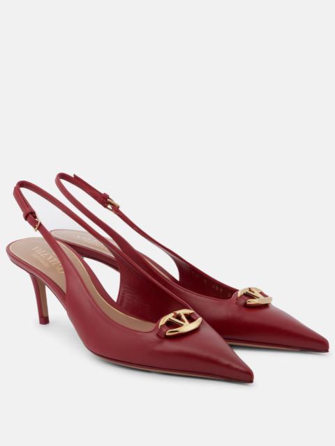 Valentino VLogo Signature leather slingback pumps