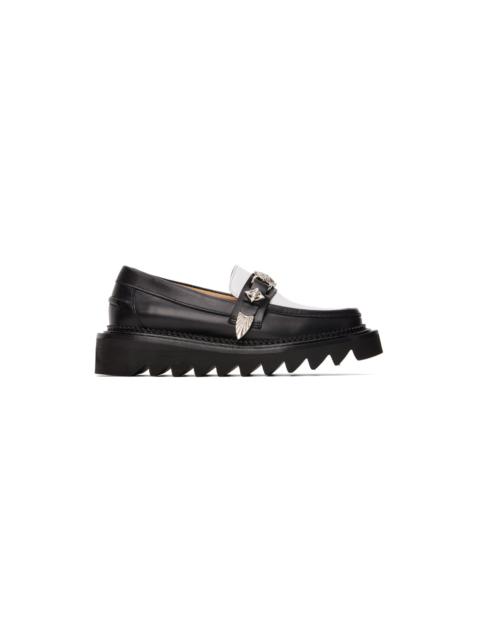 TOGA PULLA Black & White Leather Loafers