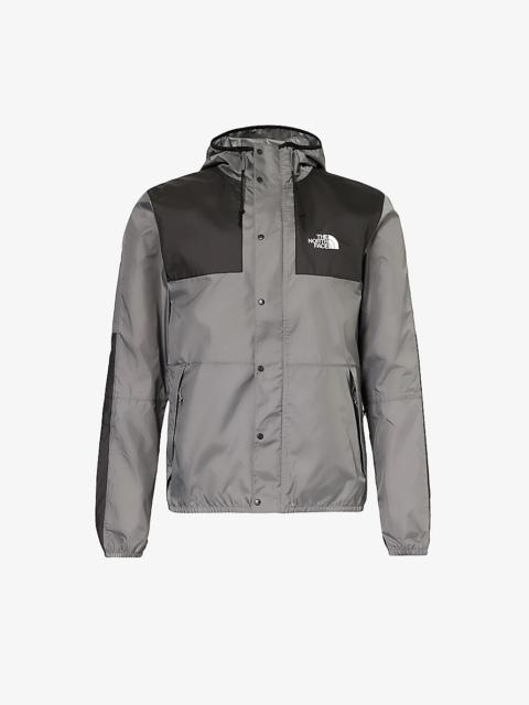 Smoked brand-motif regular-fit shell jacket