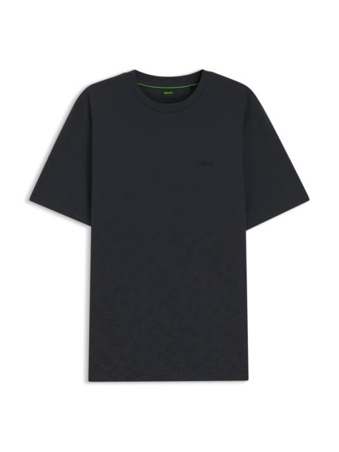 BOSS COTTON-PIQUÉ T-SHIRT WITH ALL-OVER PRINT