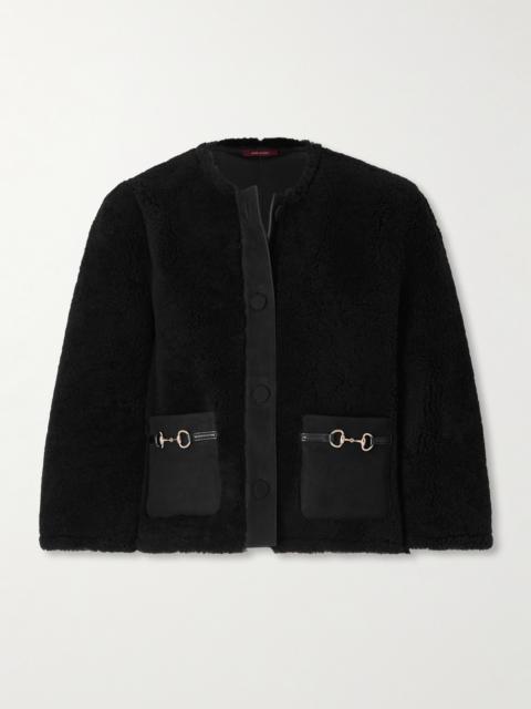 GUCCI Cropped Horsebit-detailed Shearling Jacket