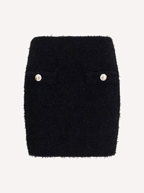 Balmain Tweed Mini Skirt with logo buttons