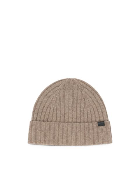 BOSS ribbed-knit beanie hat