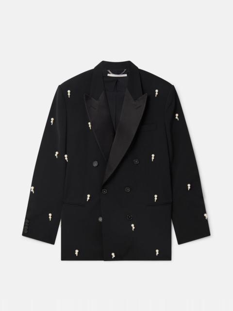 Stella McCartney Pearl Embroidery Oversized Double-Breasted Blazer