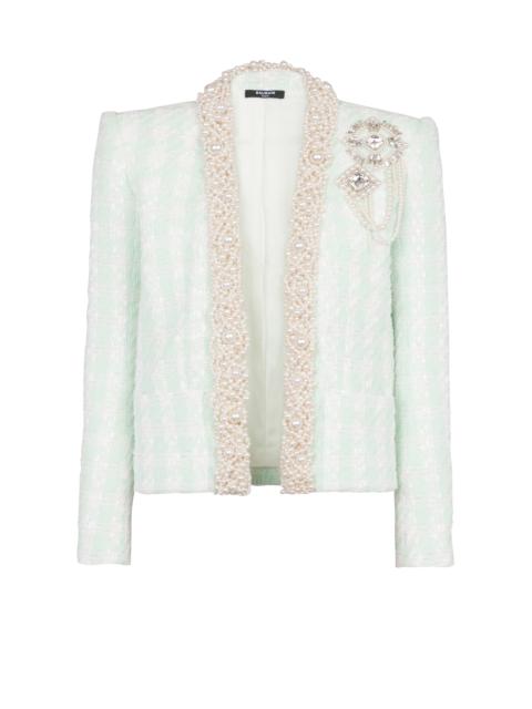 Balmain Tweed spencer jacket with embroidery
