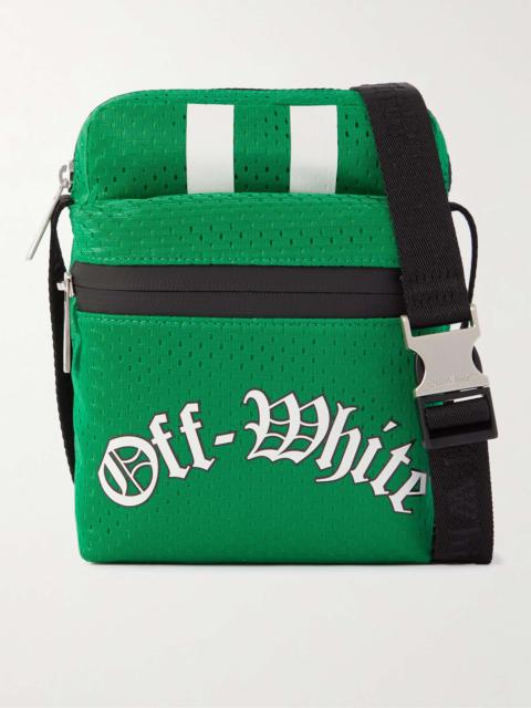 Logo-Print Mesh Messenger Bag