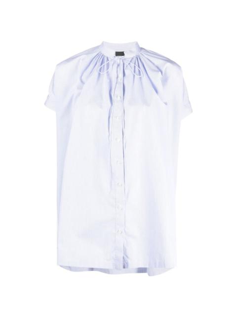 collarless short-sleeved shirt