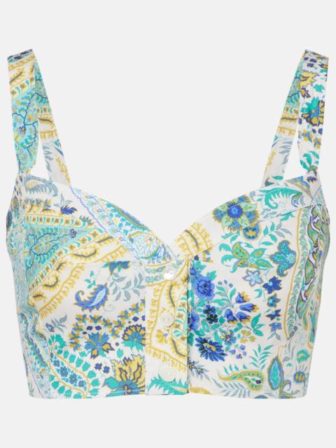 Etro Floral cotton crop top