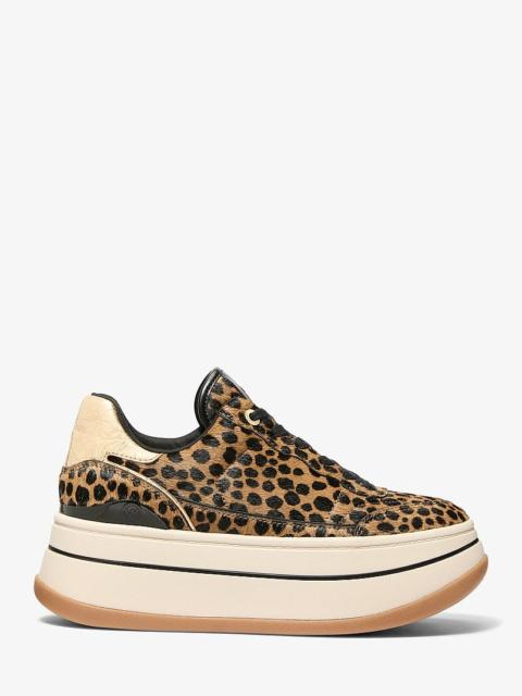 MICHAEL KORS Hayes Cheetah Print Calf Hair Platform Sneaker