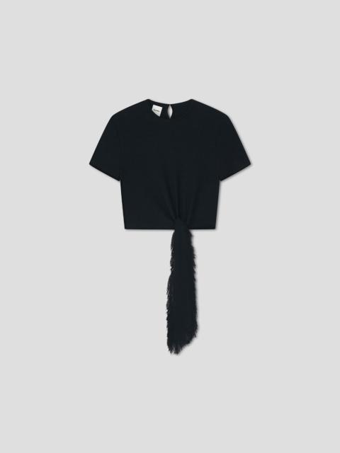 Nanushka Cotton Linen Tweed Baby Tee