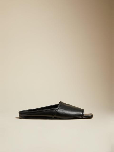 KHAITE The Stagg Flat in Black Leather