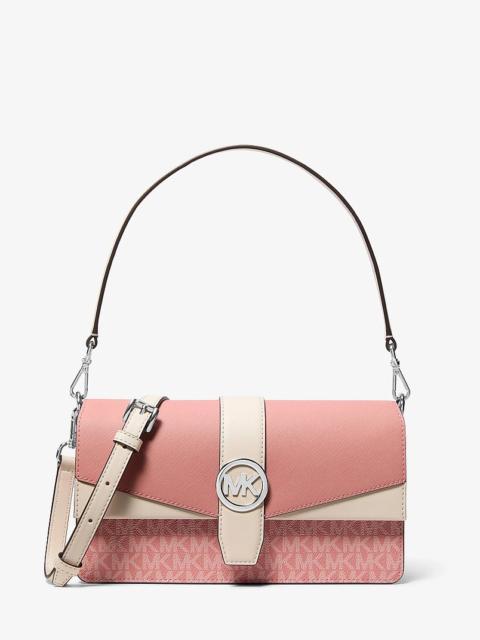 MICHAEL KORS Greenwich Medium Signature Logo Convertible Shoulder Bag