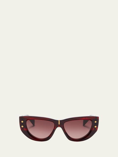 Balmain B-Muse Acetate & Titanium Cat-Eye Sunglasses