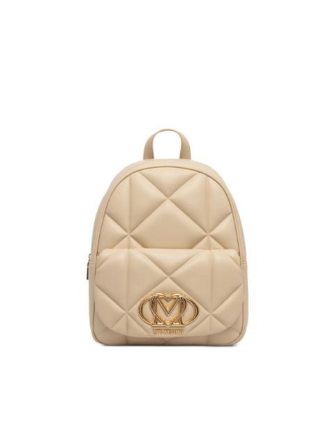 Moschino quilted logo-plaque backpack