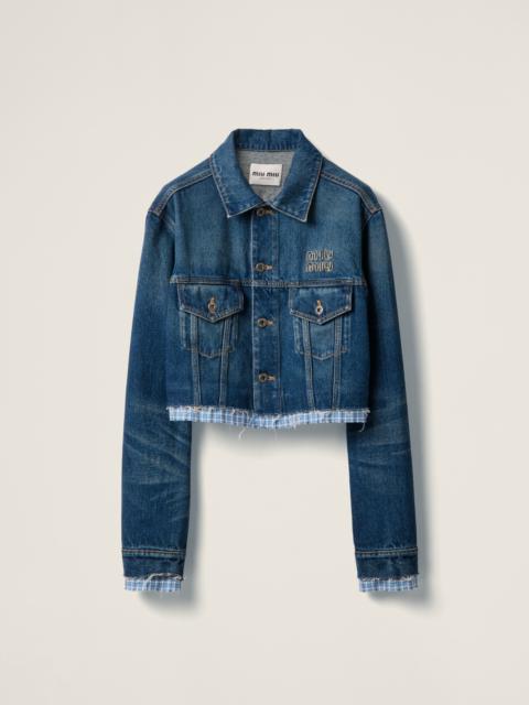 Miu Miu Washed denim blouson jacket