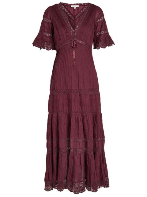LoveShackFancy Loveshackfancy Marlowe Lace-detail Cotton Midi Dress