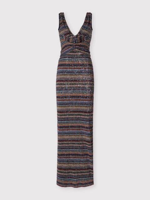 Missoni Long dress with torchon detail in lamé viscose