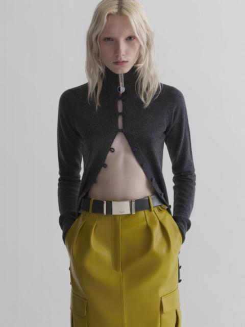 MUGLER grey cashmere open cardigan