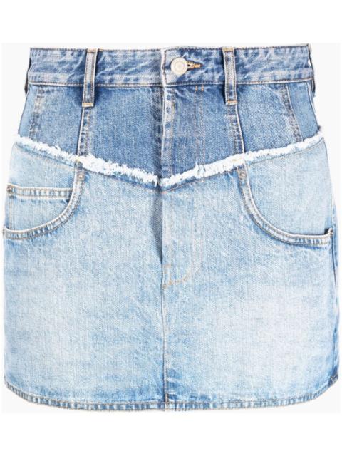 Isabel Marant layered denim fitted skirt