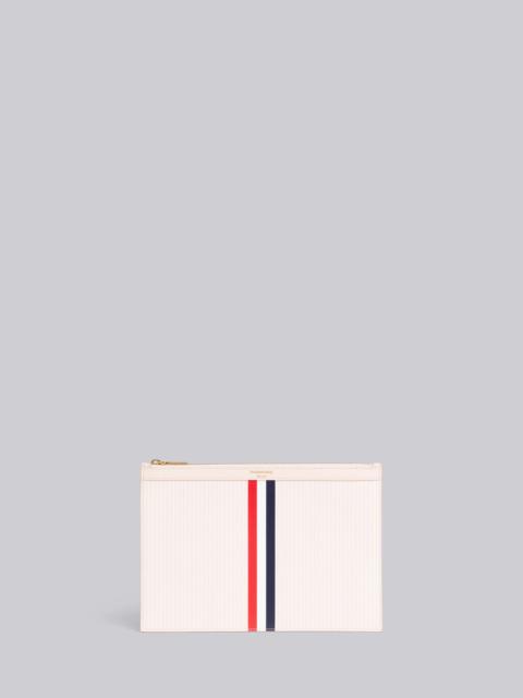 Thom Browne Light Pink Calf Leather Seersucker Small Document Holder