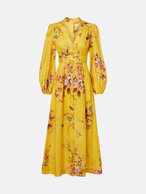 Zimmermann Floral linen midi dress