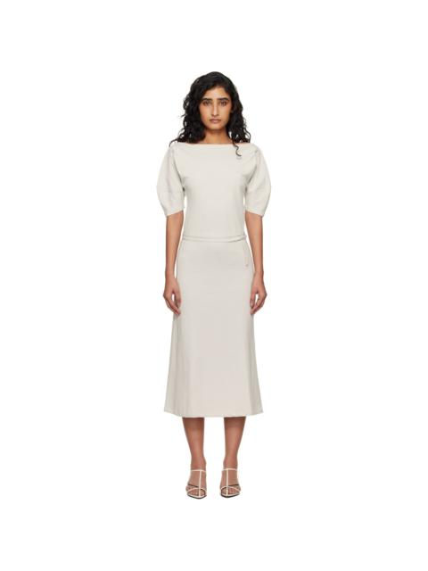 Lemaire Off-White Off Shoulder Midi Dress