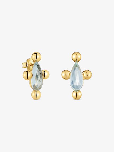 TOUS Short heart Earrings with 18K gold vermeil and topaz Sugar Party