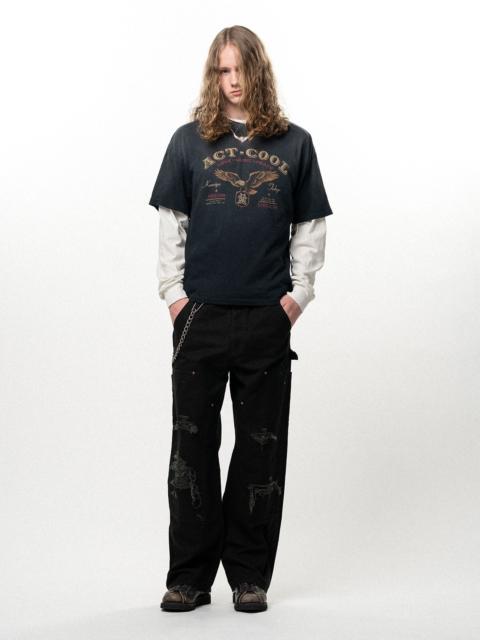 KAMIYA BORO Duck Painter Pants