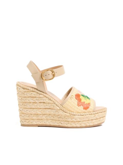 Valentino Bribri floral-embroidered wedge-heel espadrilles