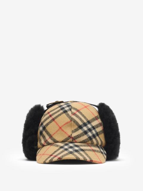 Burberry Check Wool Trapper Cap