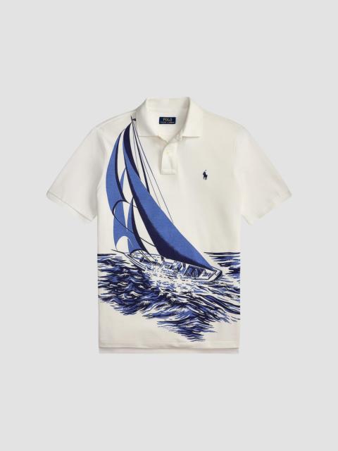 Polo Ralph Lauren Men's Sailboat-Print Mesh Polo Shirt - Vintage Nautical Sail