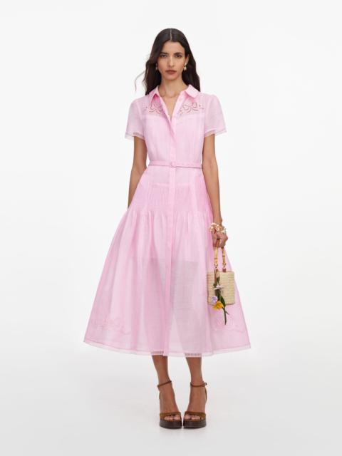 self-portrait Pink Embroidered Midi Dress