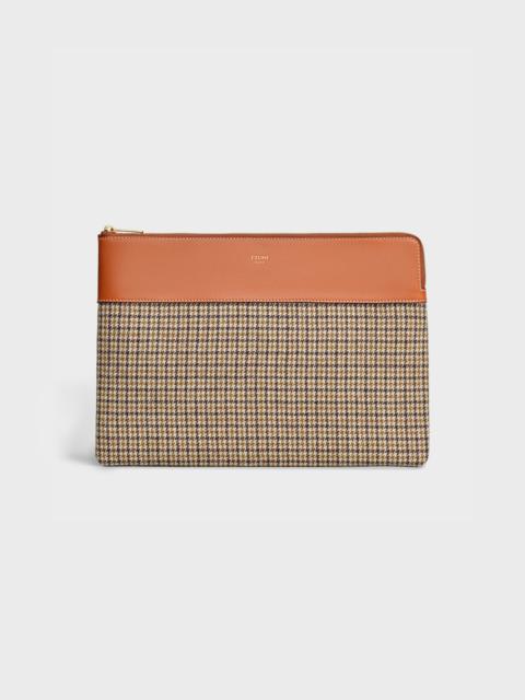 CELINE POUCH  IN  TWEED AND CALFSKIN