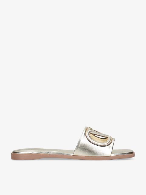 Valentino VLOGO cut-out leather slides