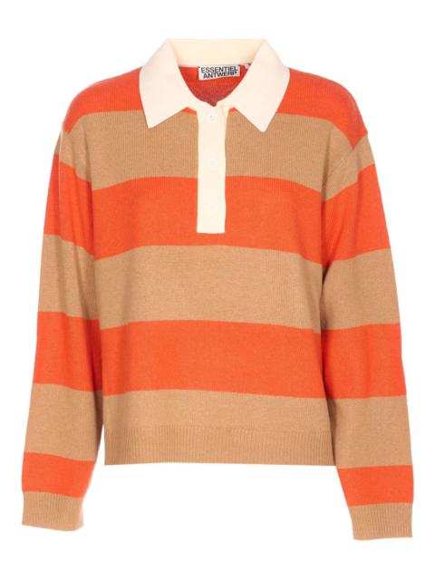 ESSENTIEL ANTWERP striped buttoned polo top