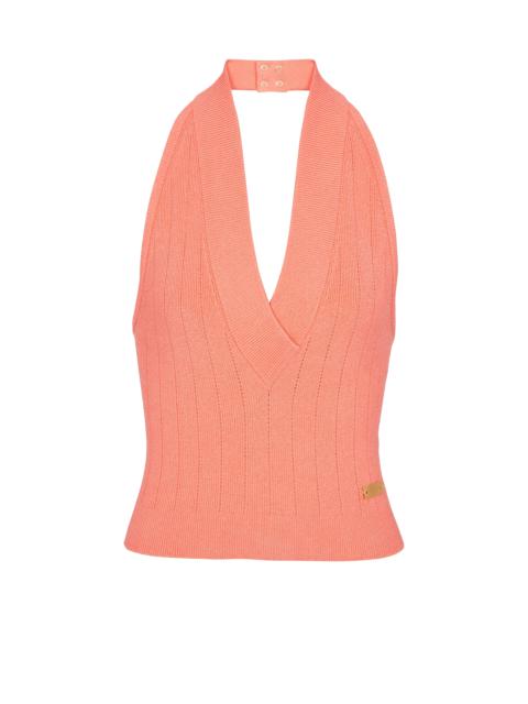 Knit backless top