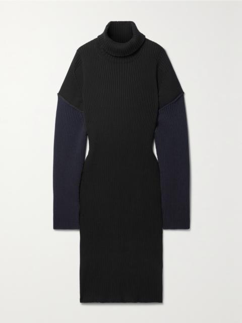 The Row Deela Ribbed Cotton And Cashmere-blend Midi Dress