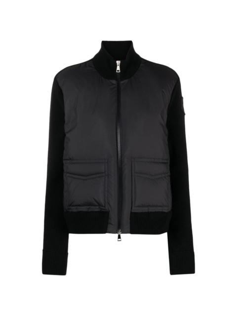 knitted-panel padded jacket