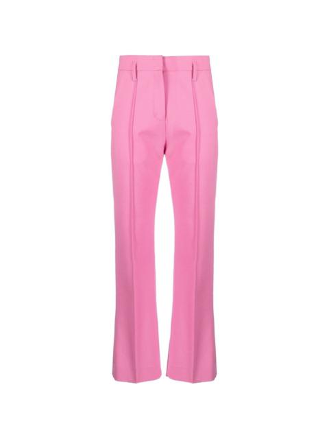 high-waisted cropped trousers