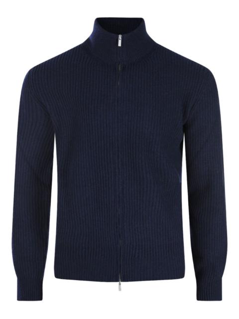 LARDINI ribbed zip-up sweater