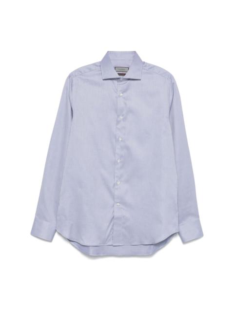 micro-textured cotton shirt