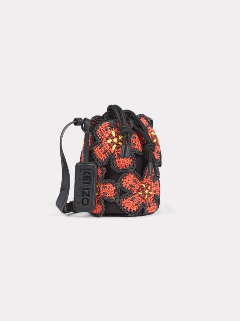 KENZO 'KENZO Beach' straw floral bucket bag