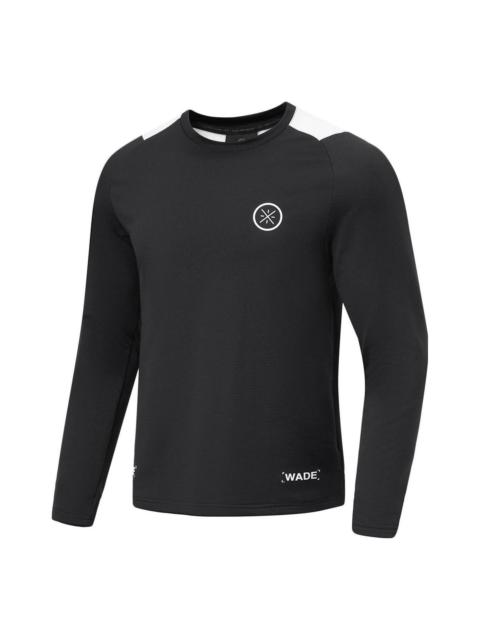 Li-Ning Li-Ning Way Of Wade Logo Warm Fleece Long Sleeve T-shirt 'Black White' ATLT109-1