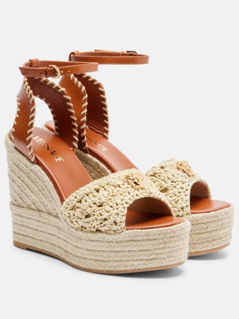 VERSACE Medusa espadrille wedge sandals